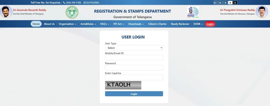 IGRS Telangana Login